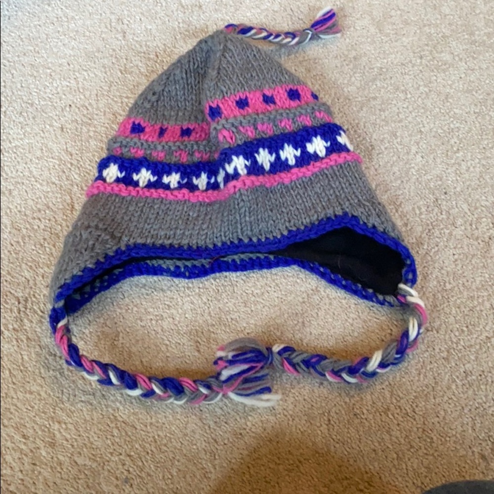 Fleece lined knit hat